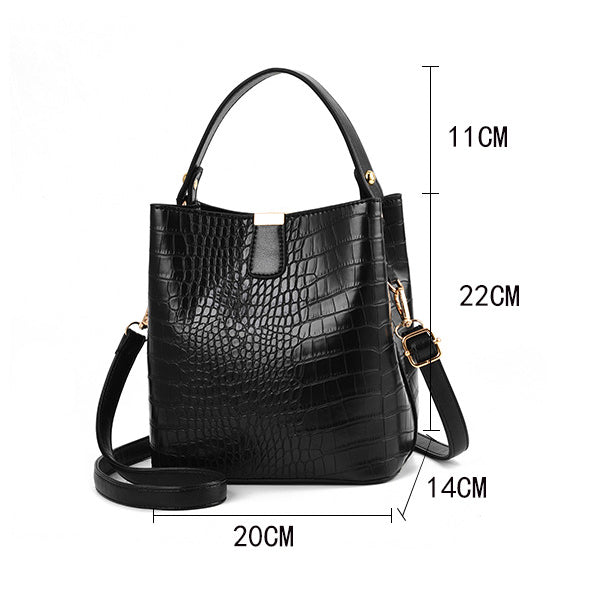 Stylish Wine Red Crocodile Pattern Handbag with Adjustable Strap and Multiple Compartments for Women - Shop N Save