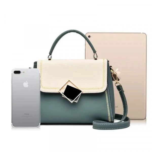 Vintage Black PU Leather Messenger Bag Adjustable Handle High-Quality Synthetic Material Perfect for Women's Fashion - Shop N Save