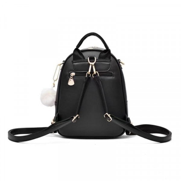 Trendy Women's Large Capacity Cute Backpack Synthetic Leather Polyester Interior Cream White Zipper Closure - Shop N Save