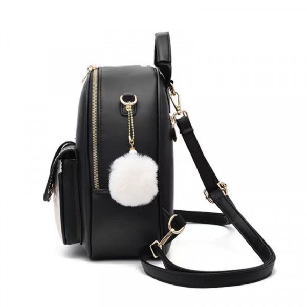 Trendy Women's Large Capacity Cute Backpack Synthetic Leather Polyester Interior Cream White Zipper Closure - Shop N Save