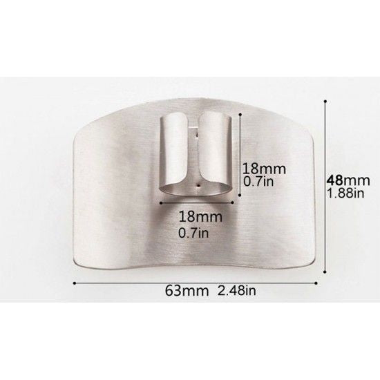 Stainless Steel Hand Cut Knife Finger Protector - Silver