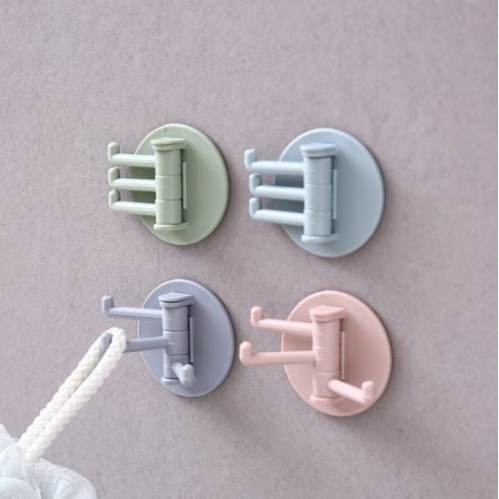Multi Functional 3 Branch Rotating Wall Hook - light pink