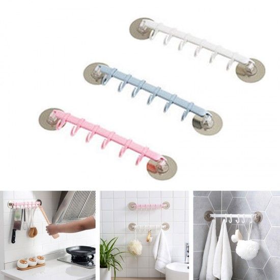 Wall Mounted Bathroom Organizer Hooks Multi Purpose Holder