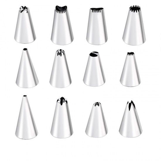 Full set of stainless steel piping tip tool - White