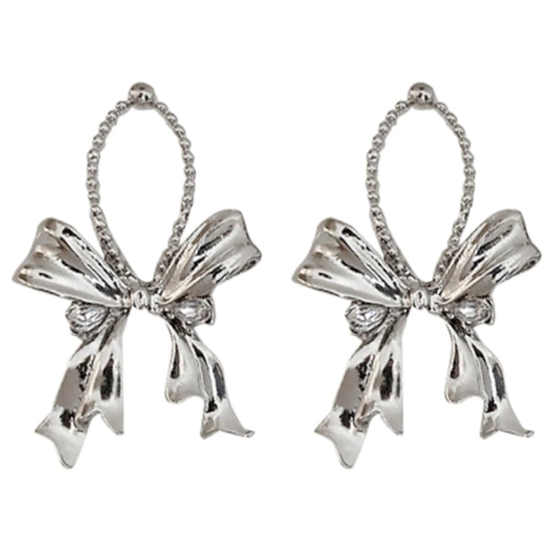 Elegant Bow Dangle Earrings: Exquisite Bowknot Design for Women. - Shop N Save