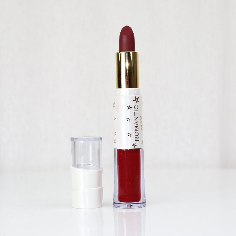 Romantic May 2 In 1 Lipstick And Lip Gloss Vitamin E Long Lasting - Athletic Maroon (11)