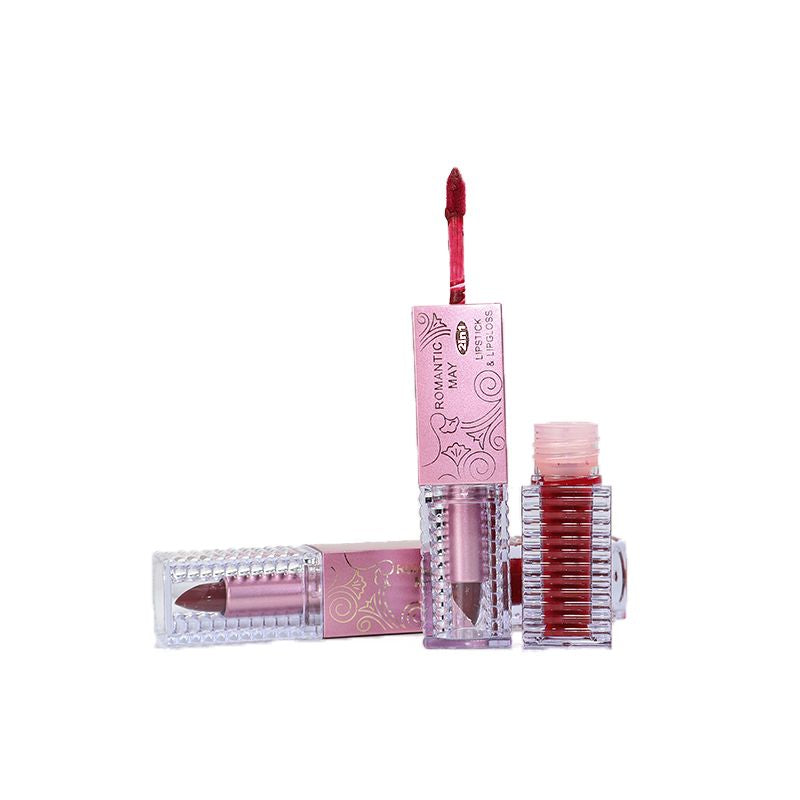 Romantic May Lip Gloss 2 In 1 Lipstick - Classic Maroon (11)
