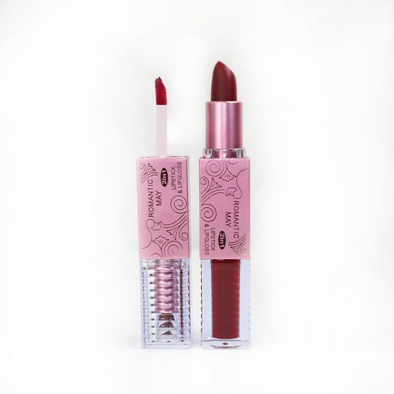 Romantic May Lip Gloss 2 In 1 Lipstick - Royal Maroon (12)
