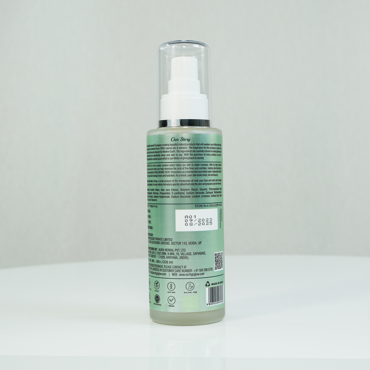 EARTH GO GLOW ALOE VERA & HYALURONIC ACID LIQUID FACE MOISTURIZER (100ml) - Shop N Save