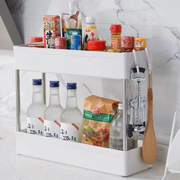 White Plastic 3 Tier Storage Rack Space-Saving Moveable Kitchen Trolley for Home Organization and Bathroom Storage - Shop N Save