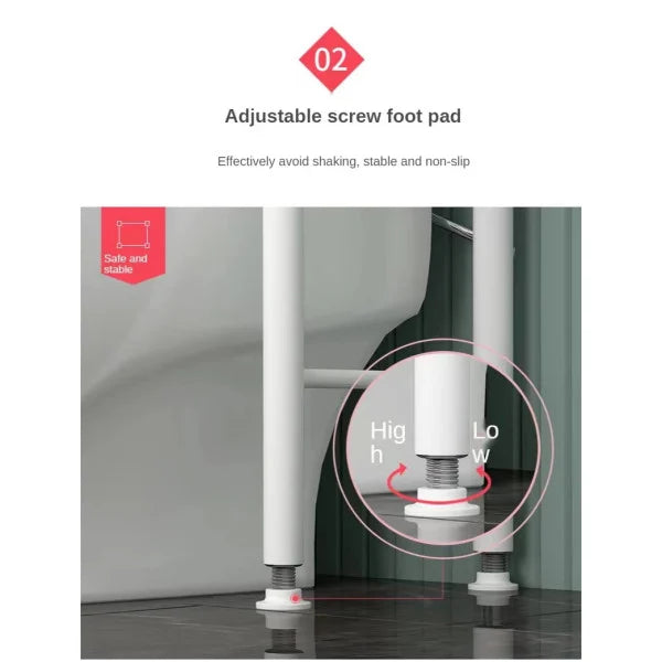 Stainless Steel 3 Layer Bathroom Accessories Rack White Durable and Stylish Storage Solution for Your Bathroom - Shop N Save