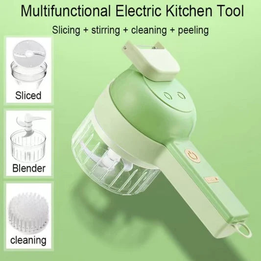 4 In 1 Handheld Fast Cut Food Processor - Green - Shop N Save