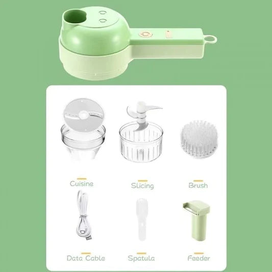 4 In 1 Handheld Fast Cut Food Processor - Green - Shop N Save