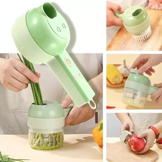4 In 1 Handheld Fast Cut Food Processor - Green - Shop N Save