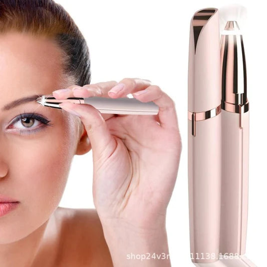 Easy Portable Eyebrow Hair Remover Rechargeable Trimmer - Pink - Shop N Save