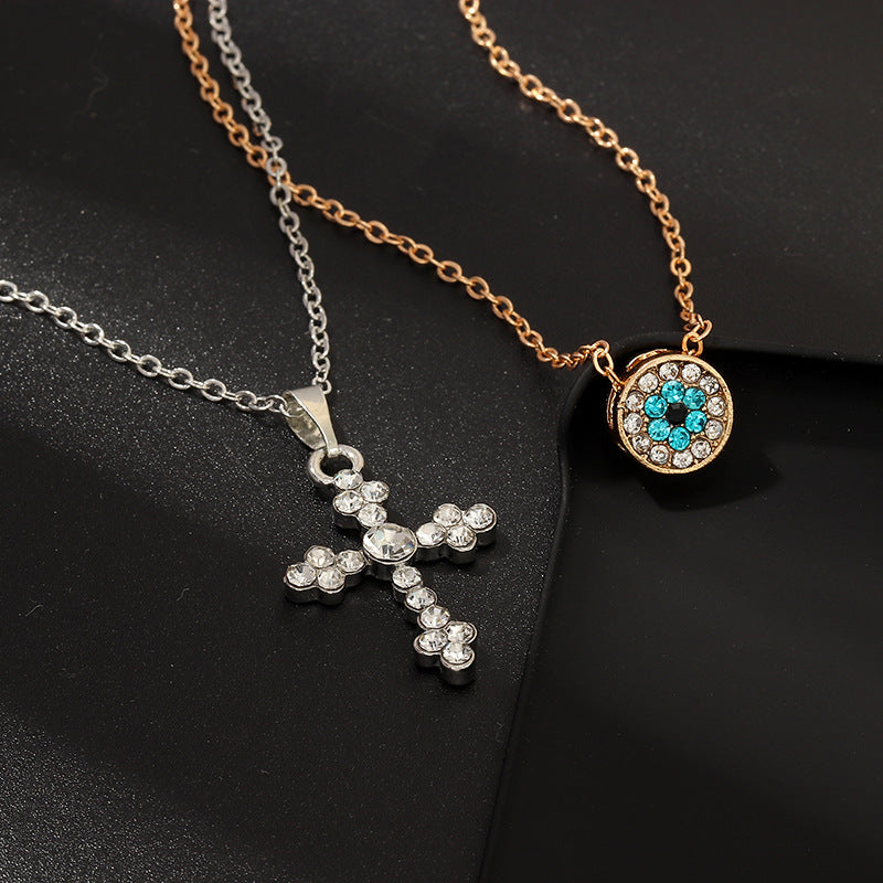 European American Cross Necklace - Retro Diamond Pendant Fashion - Shop N Save