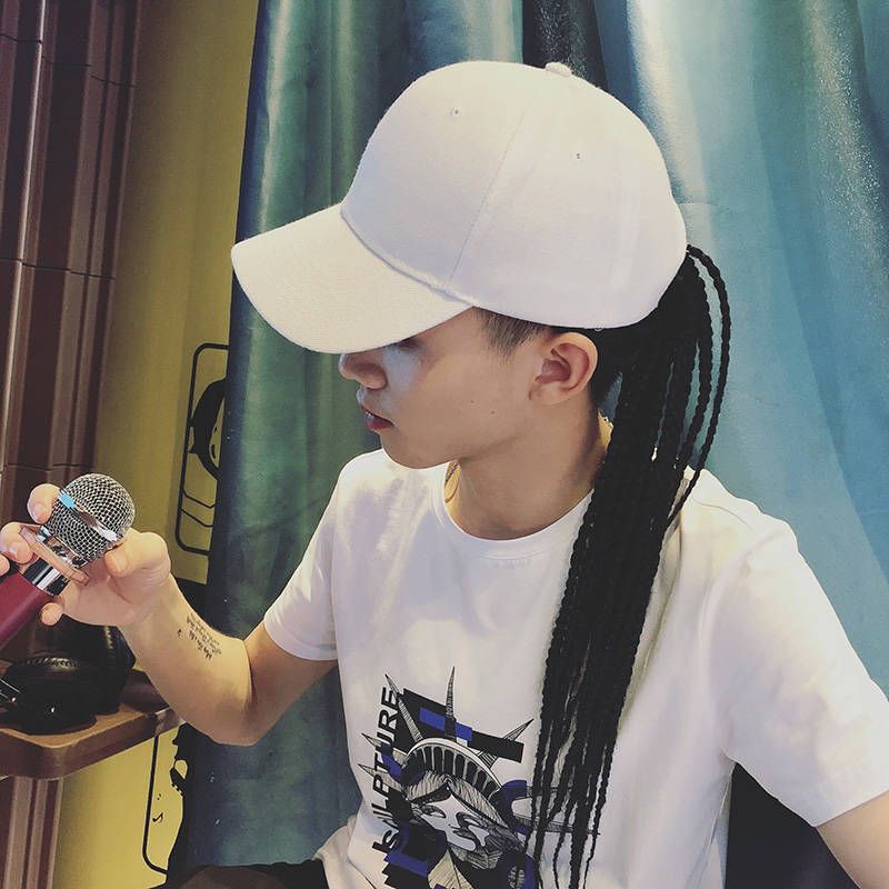 wig peaked hat men and women summer short straight hair ponytail wigs African foreign trade dreadlocks hat wig