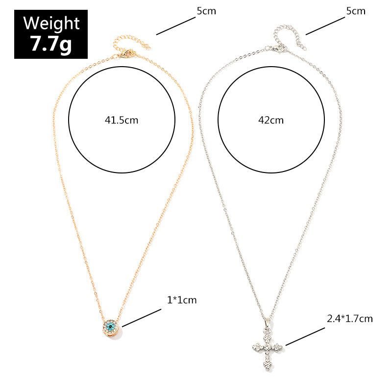 European American Cross Necklace - Retro Diamond Pendant Fashion - Shop N Save