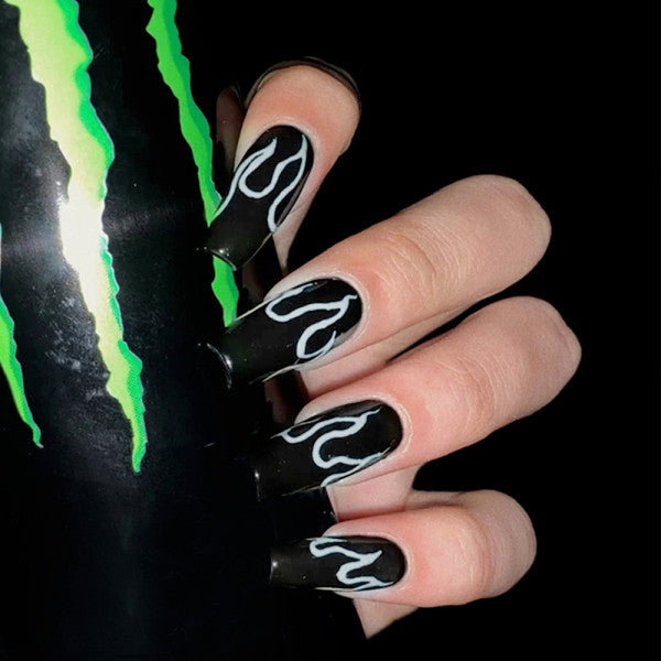 Creative Printed Square Nails: 24PC Shiny Adhesive Set - Women's Acrylic - Shop N Save