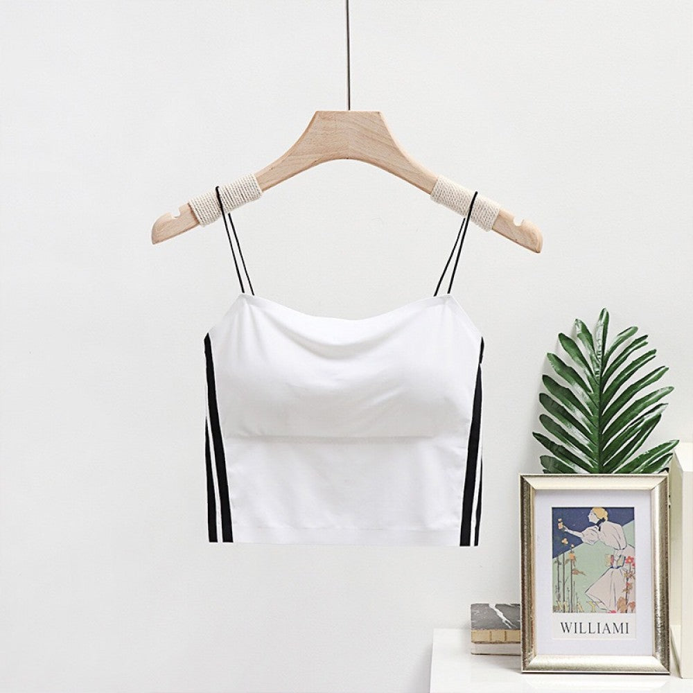 Women Cotton Thin Suspender Silk Seamless Tube Top - White - Shop N Save