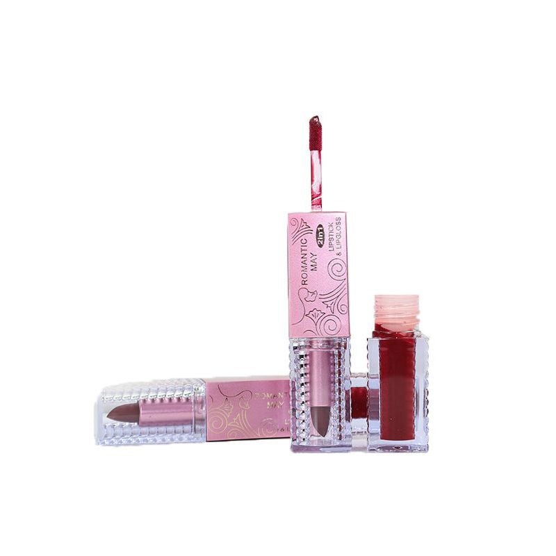 Romantic May Lip Gloss 2 In 1 Lipstick - Royal Maroon (12)