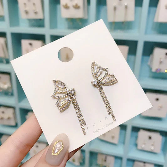 Butterfly Gold Plated Crystal Decorative Earrings Pair - Shop N Save