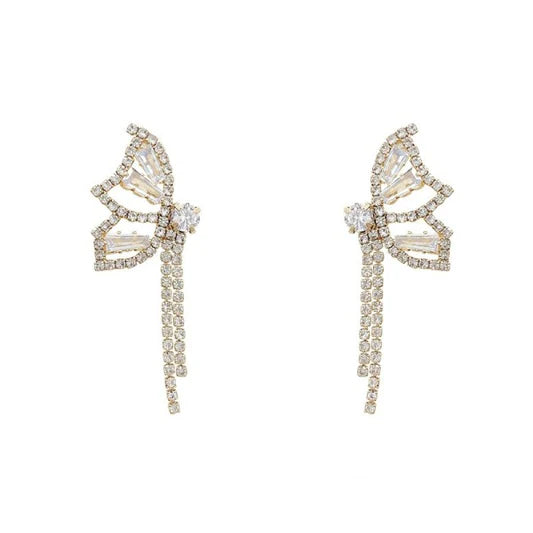 Butterfly Gold Plated Crystal Decorative Earrings Pair - Shop N Save