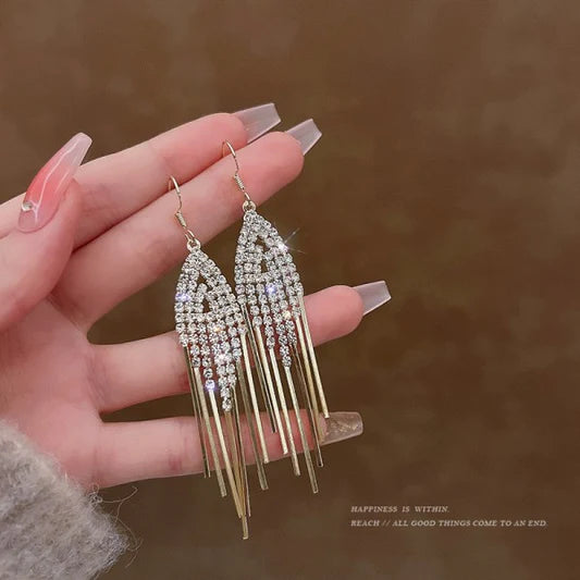 Crystal Patched Gold Plated Party Wear Earrings - Shop N Save