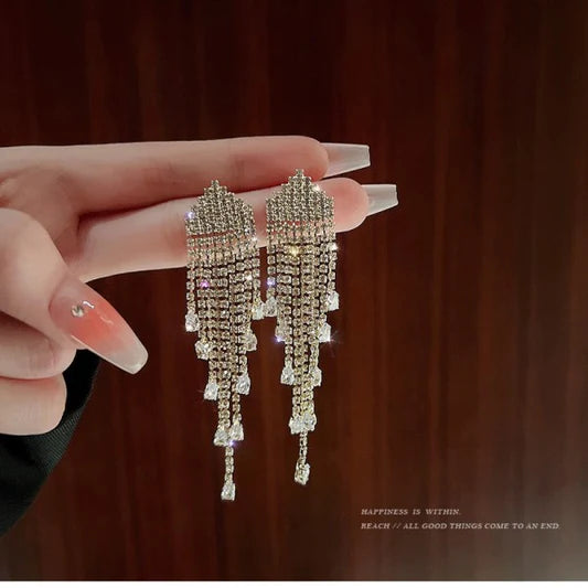 Crystal Patched Gold Plated Party Wear Earrings - Shop N Save