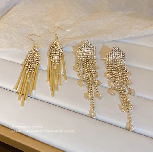Crystal Patched Gold Plated Party Wear Earrings - Shop N Save