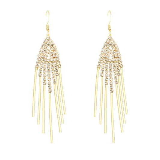 Crystal Patched Gold Plated Party Wear Earrings - Shop N Save
