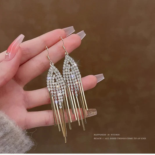 Crystal Patched Gold Plated Party Wear Earrings - Shop N Save