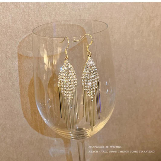 Crystal Patched Gold Plated Party Wear Earrings - Shop N Save