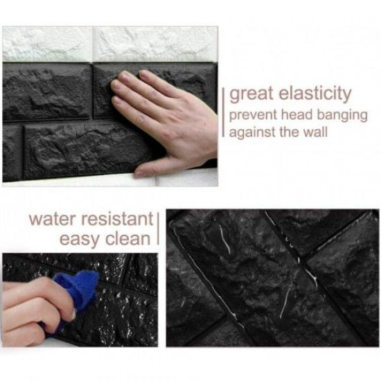 3D Wall Wallpaper Self-Adhesive 70 x 78 CM - Brown