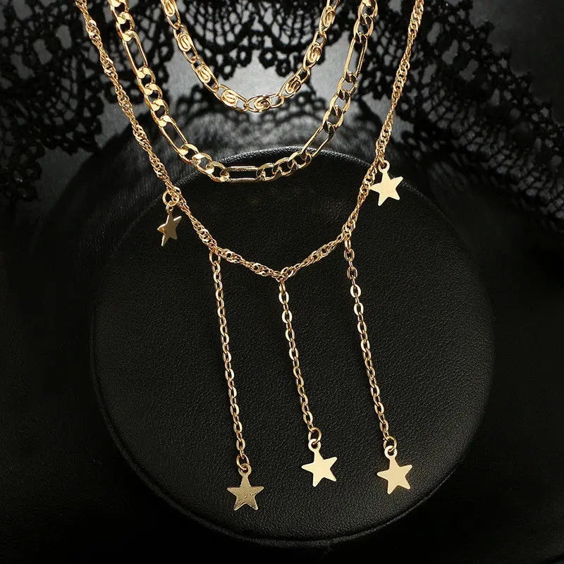 Gold Falling Star Pendant: Exquisite Festival Jewelry & Cascading Stars - Shop N Save