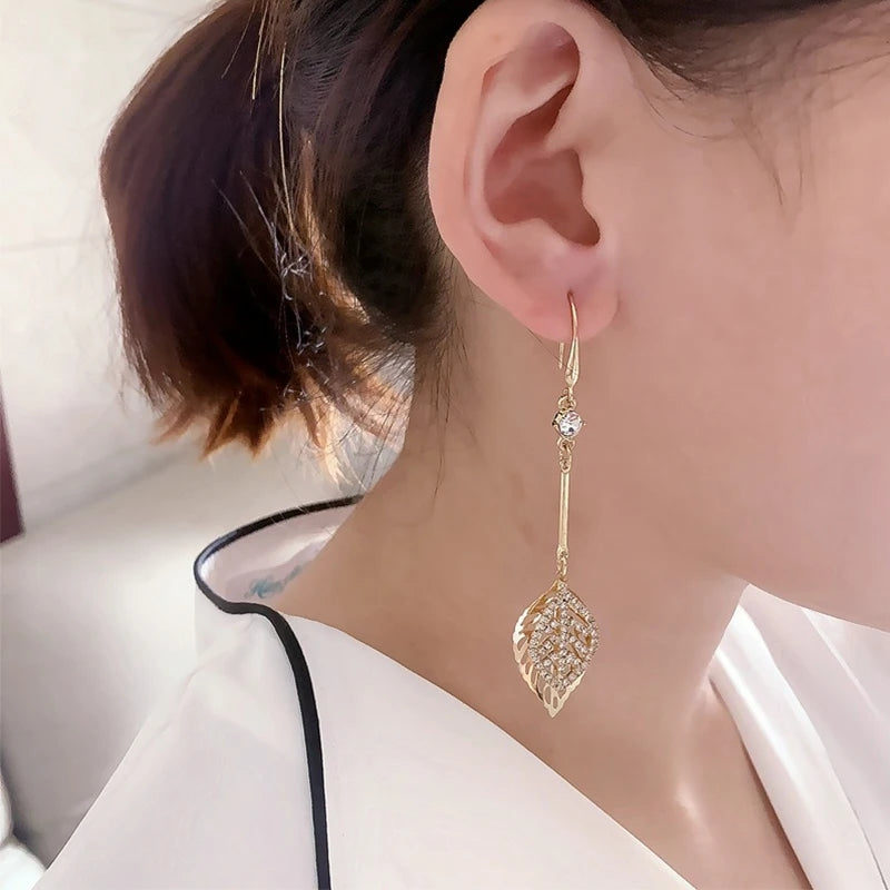 2023 Korean Tassel Earrings: Bohemian Gold Leaf Wedding Style - Shop N Save