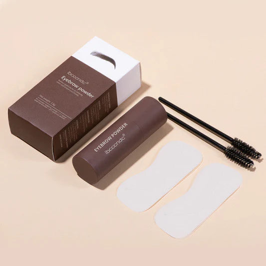 Women Fashion Eyebrow Color Powder With 10 Stencils Set - 2 - Light brown - Shop N Save