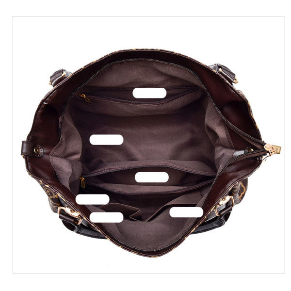 Large Capacity Handbag: Stylish, Synthetic Leather, Zip Closure - Shop N Save