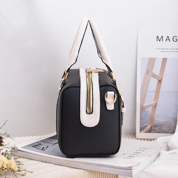 Fashionable Faux Leather Handbag with Zipper Closure and Buckle Strap Perfect for Stylish Women! - Shop N Save
