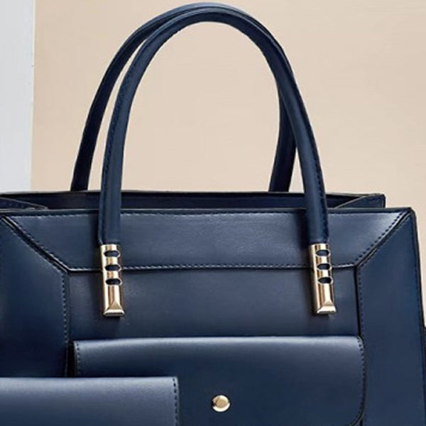 Trendy and versatile Red Double Handle Bag Set Perfect for stylish women on the go Includes two pieces made of high-quality PU Leather - Shop N Save