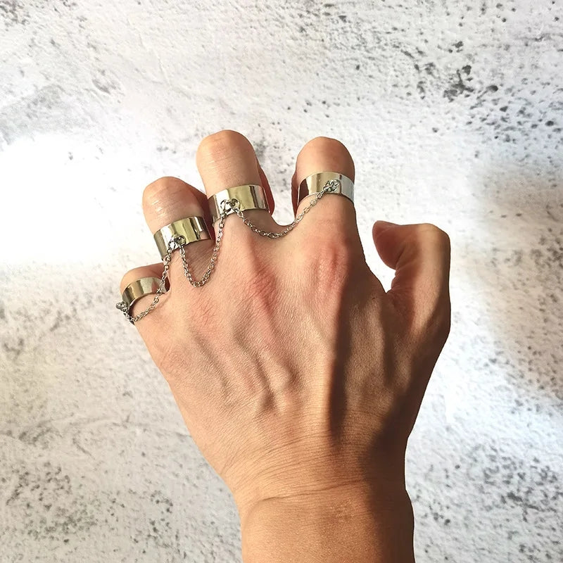 Punk Hip Hop Cross Rings: Multi-layer Adjustable Men's Finger Jewelry - Shop N Save
