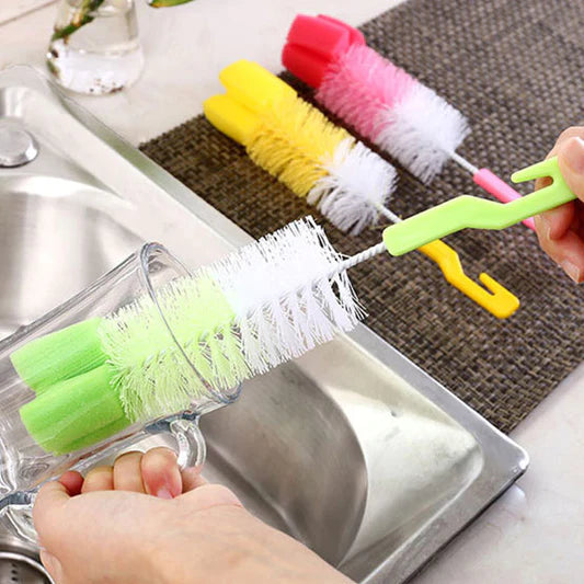 Hooked Easy Glass Deep Cleaning Fancy Brush - White Green - Shop N Save