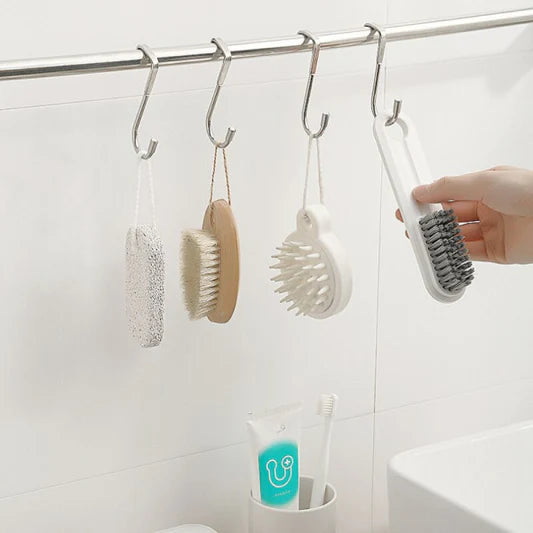 2 Pcs Stainless Steel Double Hooks Organizer Hangers - Silver - Shop N Save