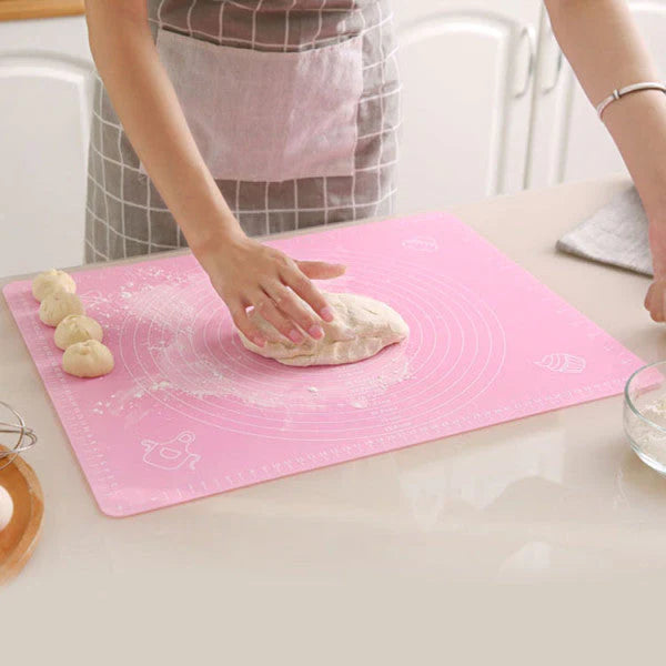 Non Slip Versatile Kitchen Silicone Baking Mat - 50x40 Cm - Pink - Shop N Save