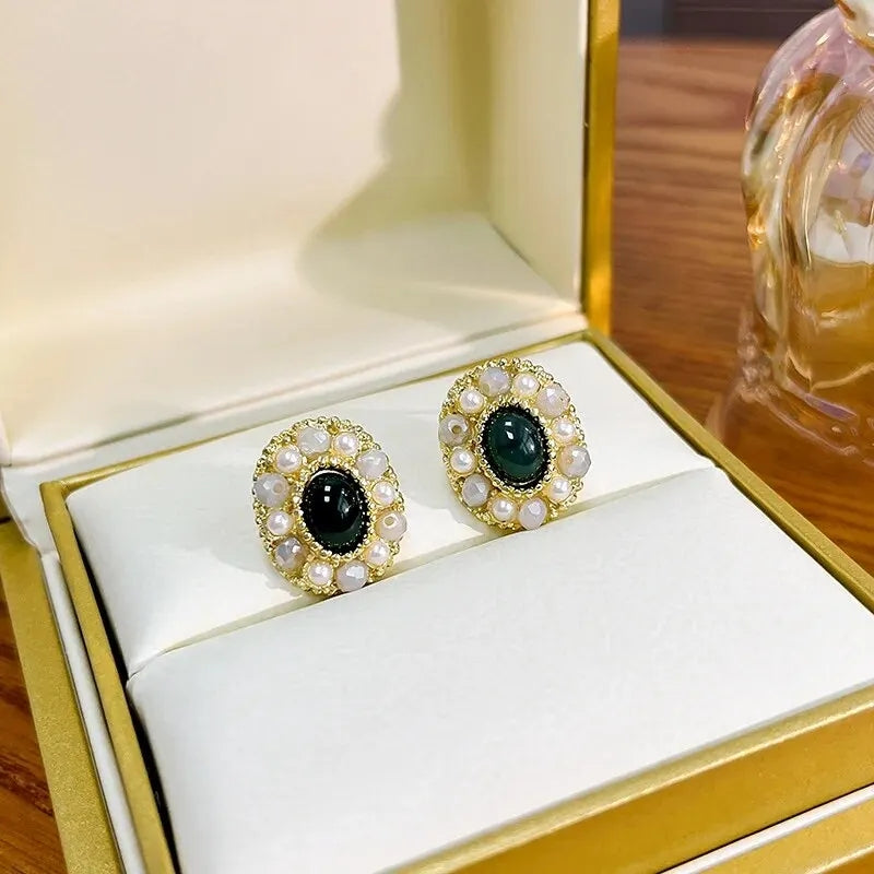 Vintage Cat Eye Earrings: High-Class Alloy, Elegant Design - Shop N Save