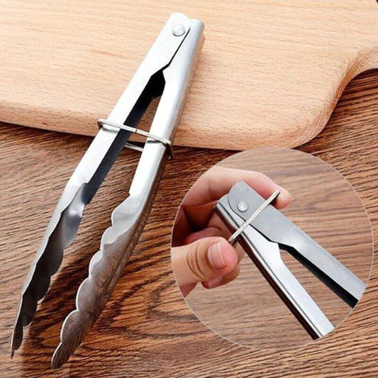 Stainless Steel Tongs BBQ Serving Grill Baking Non-Slip Kitchen Utensil Grilling Pastry Catering Cooking Steak Thong - Shop N Save