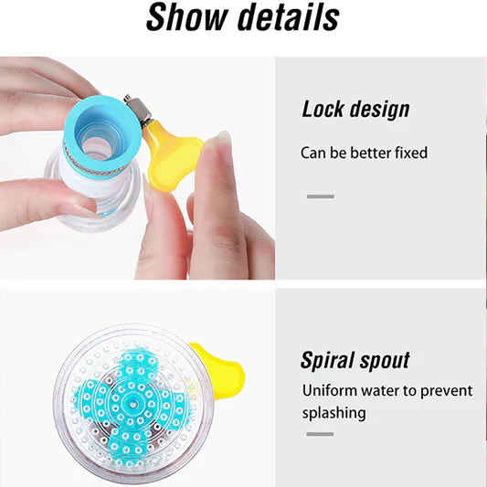 Kitchen Bathroom Faucet Head 360 Degree Rotatable Spray Water Saving Purifier Filter Adjustable With Lock Clip - Shop N Save
