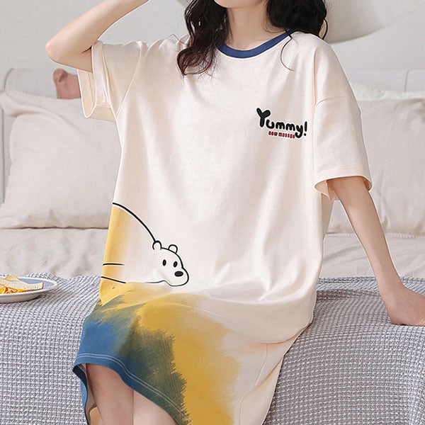 Animal Print Midi Dress - Soft and Comfortable Nightwear for Women - Shop N Save