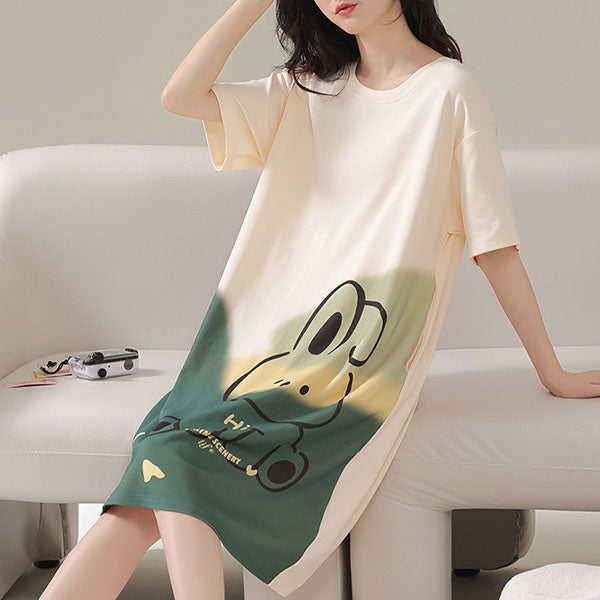 Green Rabbit Print Midi Dress - Cute Sleepwear for Women - Shop N Save