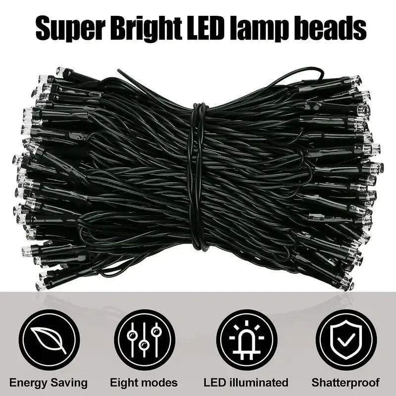 Solar-Powered Fairy Lights: 100/200 LEDs, 8 Modes, Outdoor Decor - Shop N Save